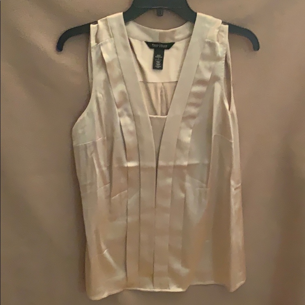 Gold Silk White House Black Market Blouse